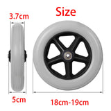 Maxbell 2 Pieces Wheelchair Replacement Wheels 8" Solid Tire for Wheelchairs Walkers Gray