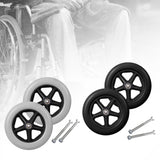 Maxbell 2 Pieces Wheelchair Replacement Wheels 8" Solid Tire for Wheelchairs Walkers Gray