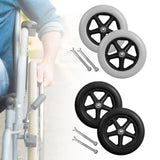 Maxbell 2 Pieces Wheelchair Replacement Wheels 8" Solid Tire for Wheelchairs Walkers Gray