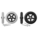 Maxbell 2 Pieces Wheelchair Replacement Wheels 8" Solid Tire for Wheelchairs Walkers Gray