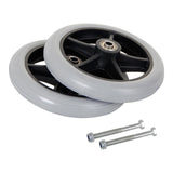 Maxbell 2 Pieces Wheelchair Replacement Wheels 8" Solid Tire for Wheelchairs Walkers Gray