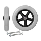 Maxbell 2 Pieces Wheelchair Replacement Wheels 8" Solid Tire for Wheelchairs Walkers Gray