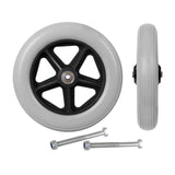 Maxbell 2 Pieces Wheelchair Replacement Wheels 8" Solid Tire for Wheelchairs Walkers Gray