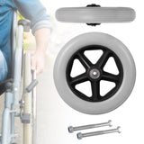 Maxbell 2 Pieces Wheelchair Replacement Wheels 8" Solid Tire for Wheelchairs Walkers Gray