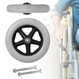 Maxbell 2 Pieces Wheelchair Replacement Wheels 8" Solid Tire for Wheelchairs Walkers Gray