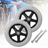 Maxbell 2 Pieces Wheelchair Replacement Wheels 8" Solid Tire for Wheelchairs Walkers Gray