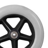 Maxbell 2 Pieces Wheelchair Replacement Wheels 8" Solid Tire for Wheelchairs Walkers Gray