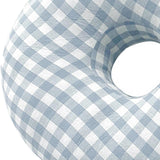 Maxbell O Shaped Ear Piercing Pillow with A Hole Soft for Side Sleepers Relaxation Blue Plaid