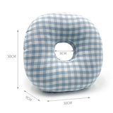Maxbell O Shaped Ear Piercing Pillow with A Hole Soft for Side Sleepers Relaxation Blue Plaid