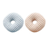 Maxbell O Shaped Ear Piercing Pillow with A Hole Soft for Side Sleepers Relaxation Blue Plaid