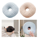 Maxbell O Shaped Ear Piercing Pillow with A Hole Soft for Side Sleepers Relaxation Blue Plaid