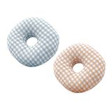 Maxbell O Shaped Ear Piercing Pillow with A Hole Soft for Side Sleepers Relaxation Blue Plaid
