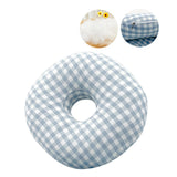 Maxbell O Shaped Ear Piercing Pillow with A Hole Soft for Side Sleepers Relaxation Blue Plaid