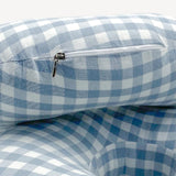 Maxbell O Shaped Ear Piercing Pillow with A Hole Soft for Side Sleepers Relaxation Blue Plaid