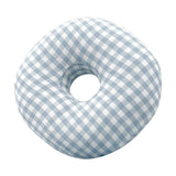 Maxbell O Shaped Ear Piercing Pillow with A Hole Soft for Side Sleepers Relaxation Blue Plaid