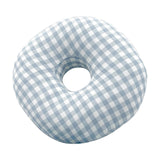 Maxbell O Shaped Ear Piercing Pillow with A Hole Soft for Side Sleepers Relaxation Blue Plaid