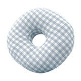 Maxbell O Shaped Ear Piercing Pillow with A Hole Soft for Side Sleepers Relaxation Blue Plaid