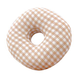 Maxbell O Shaped Ear Piercing Pillow with A Hole Soft for Side Sleepers Relaxation Orange Plaid