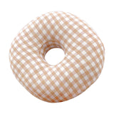 Maxbell O Shaped Ear Piercing Pillow with A Hole Soft for Side Sleepers Relaxation Orange Plaid