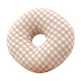 Maxbell O Shaped Ear Piercing Pillow with A Hole Soft for Side Sleepers Relaxation Orange Plaid