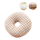 Maxbell O Shaped Ear Piercing Pillow with A Hole Soft for Side Sleepers Relaxation Orange Plaid