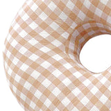 Maxbell O Shaped Ear Piercing Pillow with A Hole Soft for Side Sleepers Relaxation Orange Plaid