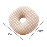 Maxbell O Shaped Ear Piercing Pillow with A Hole Soft for Side Sleepers Relaxation Orange Plaid