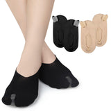 Maxbell 2 Pieces Soft Invisible Big Toe Splint Straightener split Socks AntiSlip Black