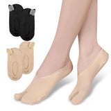 Maxbell 2 Pieces Soft Invisible Big Toe Splint Straightener split Socks AntiSlip Black