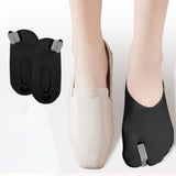 Maxbell 2 Pieces Soft Invisible Big Toe Splint Straightener split Socks AntiSlip Black