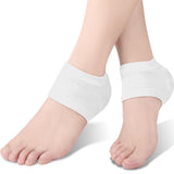 Maxbell 2 Pieces Strech Hydrating Heel Socks Polyester Adults for Cracking Feet White