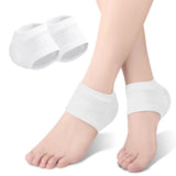 Maxbell 2 Pieces Strech Hydrating Heel Socks Polyester Adults for Cracking Feet White
