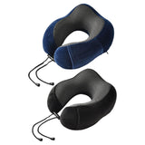 Maxbell Ushape Neck Pillow Travel Washable Sleep Memory Foam Supplies Head Blue