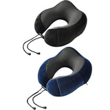 Maxbell Ushape Neck Pillow Travel Washable Sleep Memory Foam Supplies Head Blue