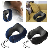 Maxbell Ushape Neck Pillow Travel Washable Sleep Memory Foam Supplies Head Blue