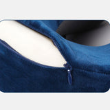 Maxbell Ushape Neck Pillow Travel Washable Sleep Memory Foam Supplies Head Blue