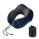 Maxbell Ushape Neck Pillow Travel Washable Sleep Memory Foam Supplies Head Blue