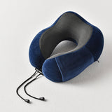 Maxbell Ushape Neck Pillow Travel Washable Sleep Memory Foam Supplies Head Blue