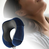 Maxbell Ushape Neck Pillow Travel Washable Sleep Memory Foam Supplies Head Blue