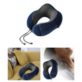 Maxbell Ushape Neck Pillow Travel Washable Sleep Memory Foam Supplies Head Blue