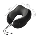 Maxbell Ushape Neck Pillow Travel Washable Sleep Memory Foam Supplies Head Black