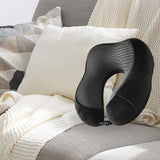 Maxbell Ushape Neck Pillow Travel Washable Sleep Memory Foam Supplies Head Black