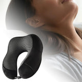 Maxbell Ushape Neck Pillow Travel Washable Sleep Memory Foam Supplies Head Black