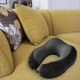 Maxbell Ushape Neck Pillow Travel Washable Sleep Memory Foam Supplies Head Black