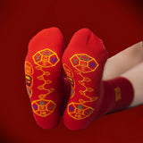 Maxbell New Years Red Cotton Socks for Adults Teens Breathable Warm Stretchy