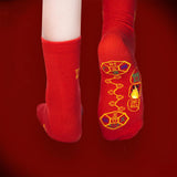 Maxbell New Years Red Cotton Socks for Adults Teens Breathable Warm Stretchy