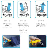 Maxbell Inflatable Footrest Pillow Portable Kids Sleeping Bed for Camping Buses Blue