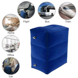 Maxbell Inflatable Footrest Pillow Portable Kids Sleeping Bed for Camping Buses Blue
