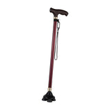 Maxbell Walking Cane Thickened Stainless Steel Stable for Old People Seniors Adults Red small