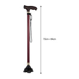 Maxbell Walking Cane Thickened Stainless Steel Stable for Old People Seniors Adults Red small